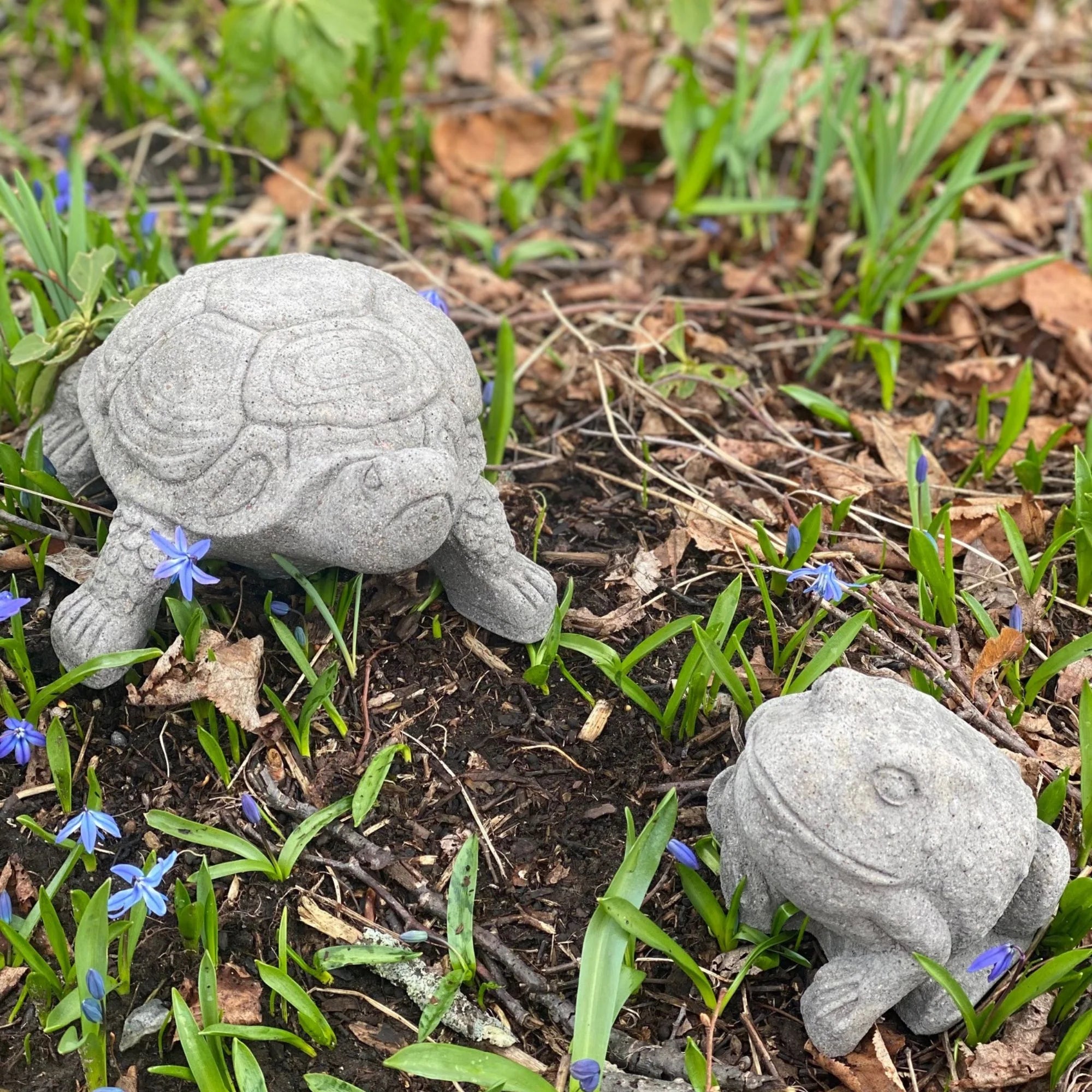 Cast Stone Aged Garden Turtle Statue