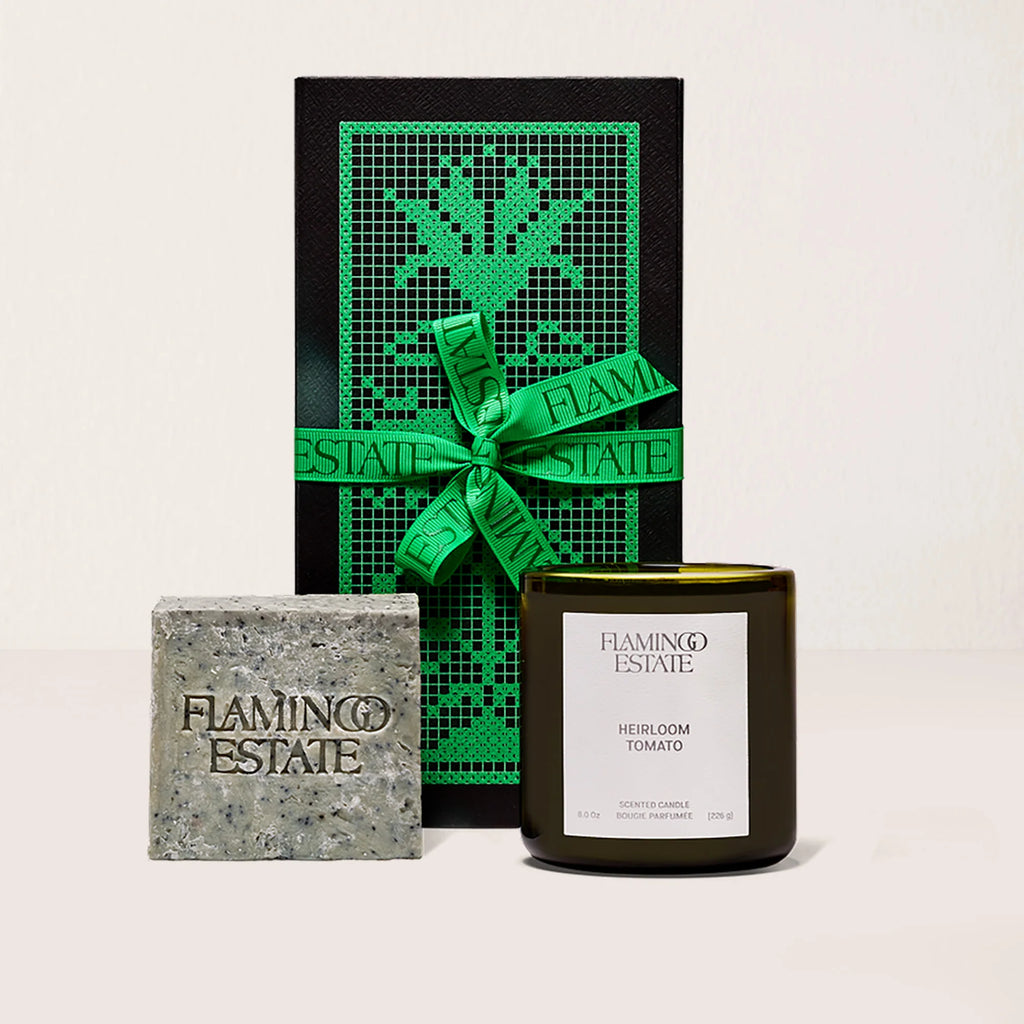 Bestsellers Set - Heirloom Tomato Candle & Exfoliating Peppermint Soap Brick