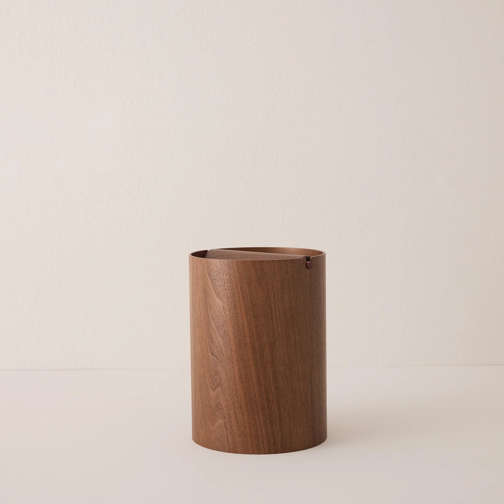 Wooden Waste Basket with Lid - Small