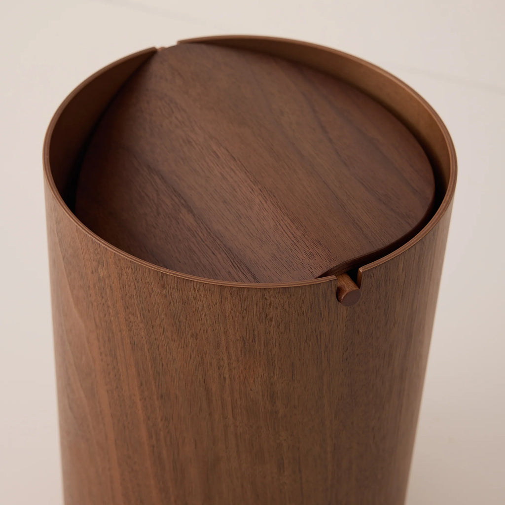 Wooden Waste Basket with Lid - Small