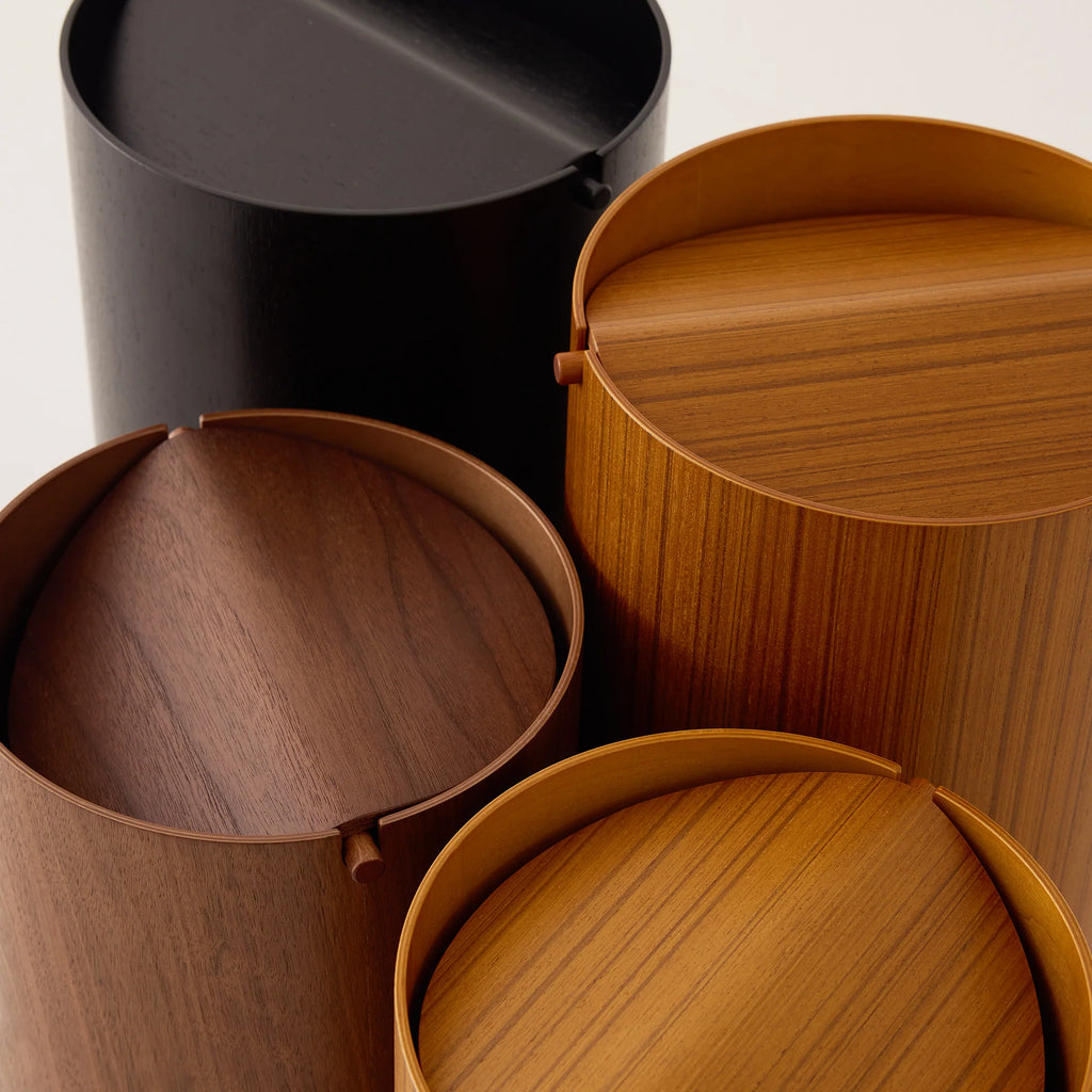 Wooden Waste Basket with Lid - Small