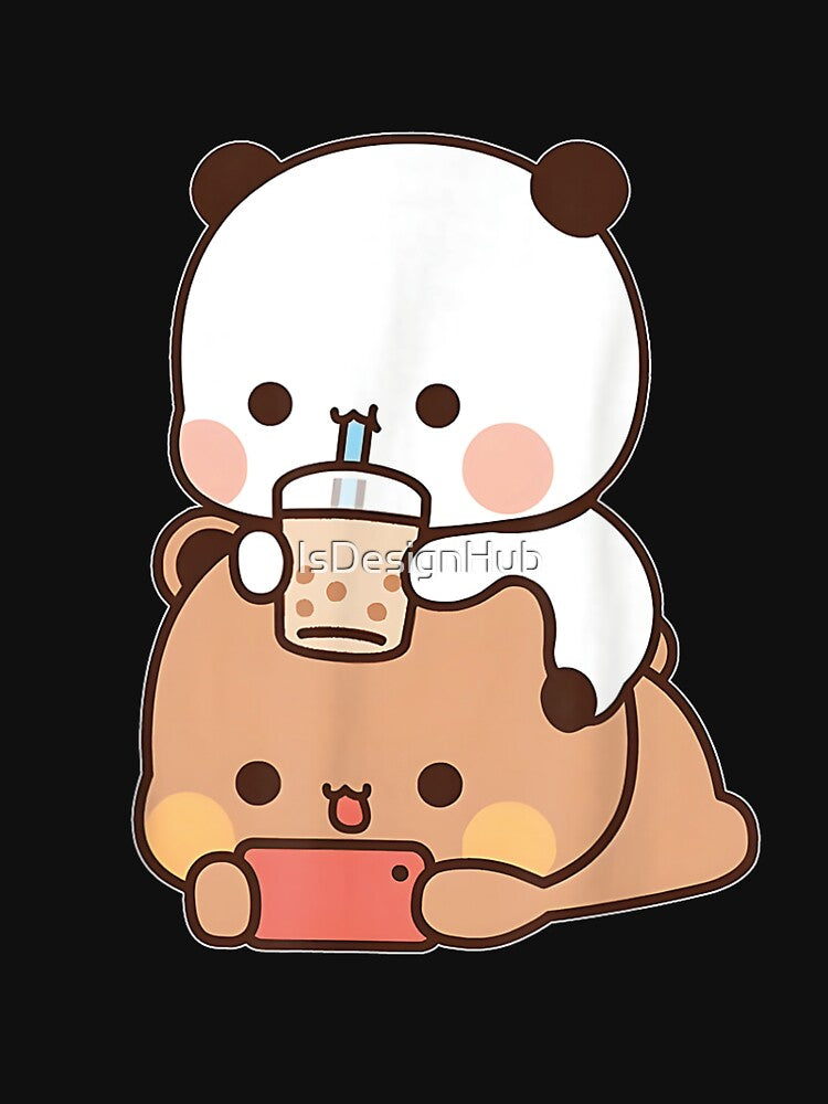 DuDu Bear and BuBu Panda enjoying time together by IsDesignHub Unisex T-shirt, Sweatshirt, Hoodie, Long Sleeve Tee