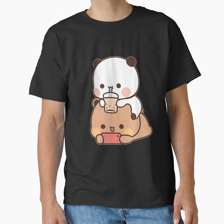 DuDu Bear and BuBu Panda enjoying time together by IsDesignHub Unisex T-shirt, Sweatshirt, Hoodie, Long Sleeve Tee