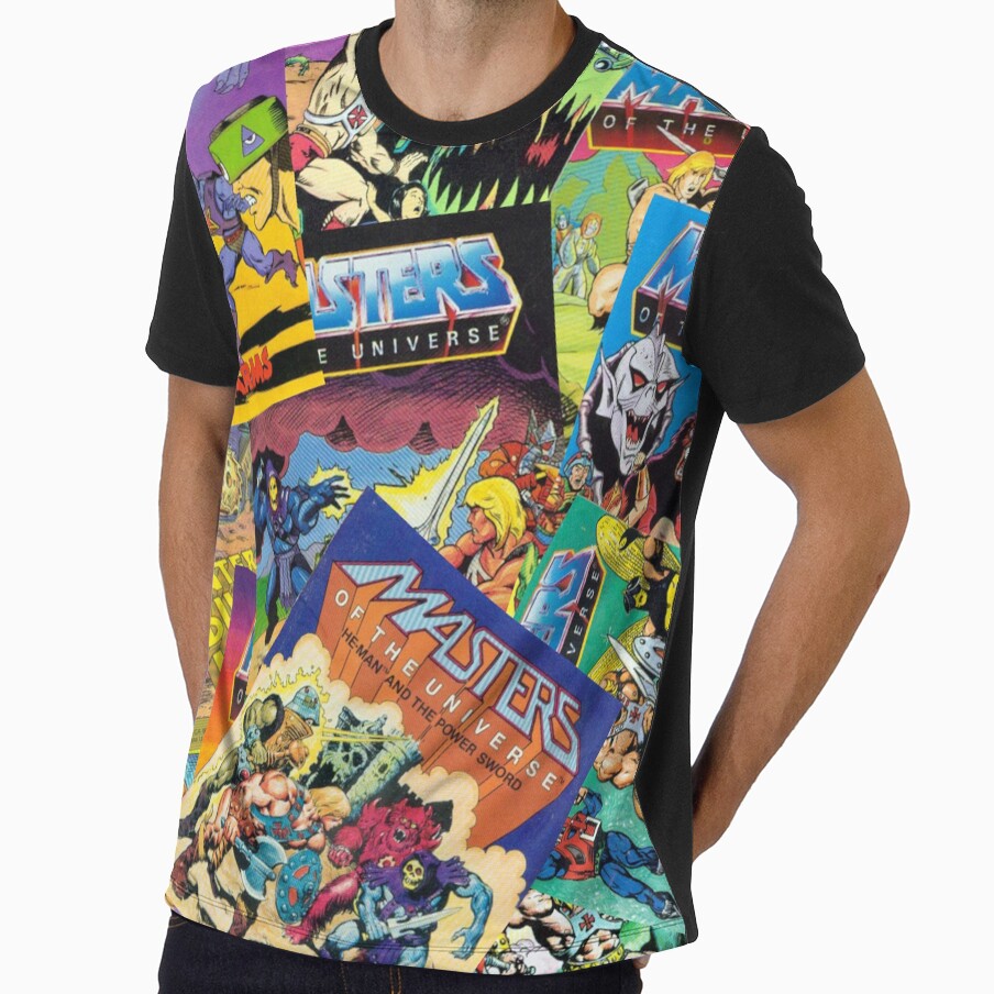 Retro 80s Action Figure Comics collage by azule1 Unisex T-shirt, Sweatshirt, Hoodie, Long Sleeve Tee